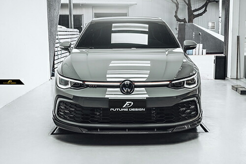 【FUTURE DESIGN】VW フォルクスワーゲン GOLF ゴルフ 8 GTI Mk8 フロント リップスポイラー 本物Drycarbon ドライカーボン エアロ カスタム｜METEO　店