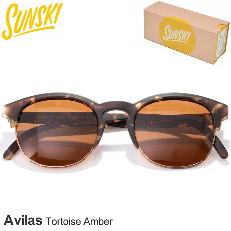 サンスキー SUNSKI サングラス 偏光 UVカット サーモント型 メンズ レディース ユニセックス アヴィラ アビラ トータスアンバー Avilas Tortoise Amber SUNAV-TAM 2025SS 2503trip
