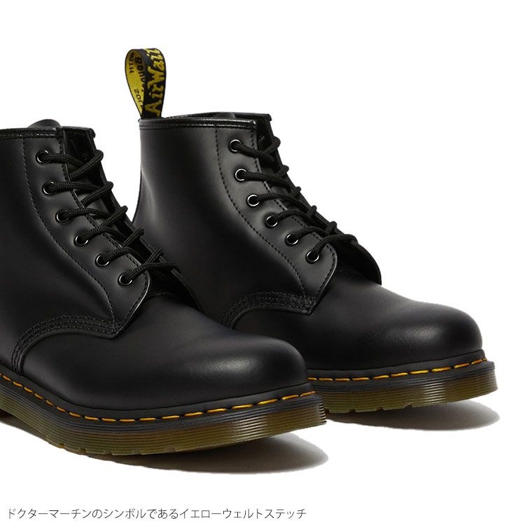 正規取扱店 ドクターマーチン Dr Martens ブーツ メンズ レディース 101ys 6ホールブーツ Yellow Stitch 6eye Boot ブラック 24 29cm 21ss 靴 2106trip Rvcconst Com