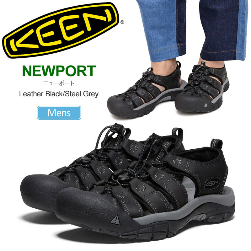 キーン KEEN サンダル メンズ ニューポート NEWPORT レザー ブラック スチールグレー 1022247 2024SS sdl【靴】2404ripe