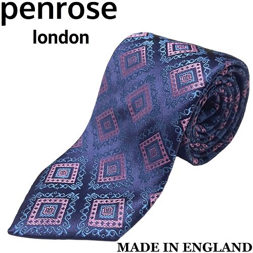 Penrose とFB401 紫花柄 シルクネクタイ