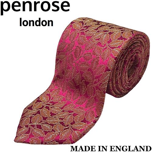 Penrose とFB401 紫花柄 シルクネクタイ