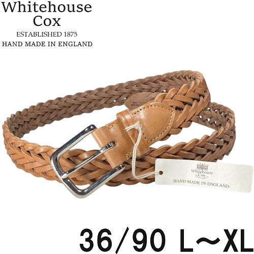 ホワイトハウスコックス ベルト　茶　B8665 サイズ34/85 ゴールド金具 Whitehouse Cox 【値下げ】Whitehouse レザーベルト 28mm SELF