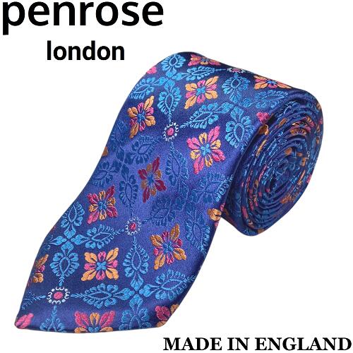 【英国製◆リッチな光沢感】Penroseペンローズ シルクネクタイ127紫 花柄 imgrc0111010345.jpg