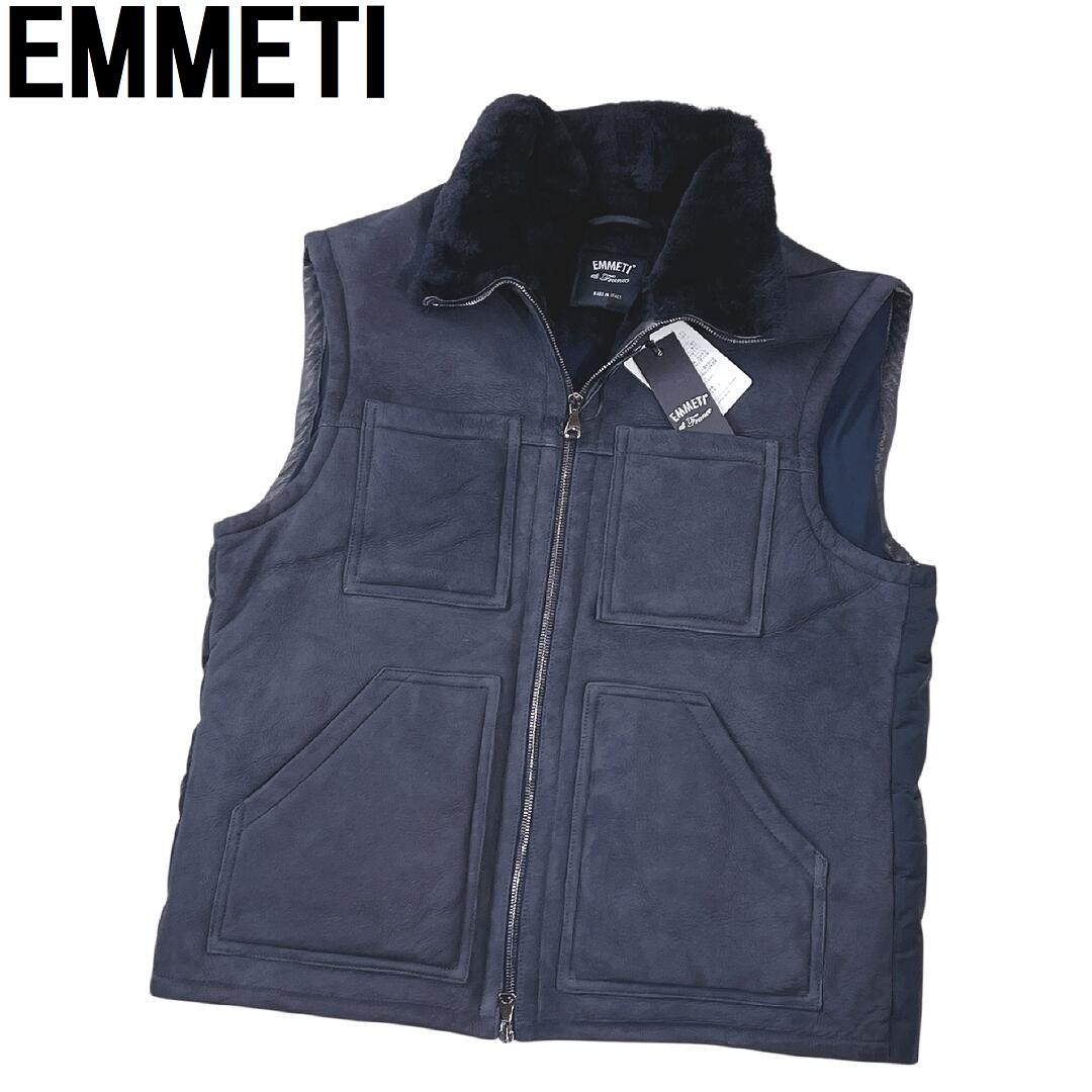 未使用 新品 エンメティ ダウン ベスト ゴート レザ - スエード EMMETI エンメティ JURI DOWN VEST ユリ スエード ダウンベスト レザー