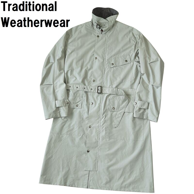 【未当てはめる／訳あり】Traditional WeatherwearトラディショナルウェザーウェアAPPLEBY 脹れ上がるルビー 自動二輪車厚地の外套40 L好いかげんに サルヴィア SAGE／薄べったい薄墨色緑であること系メンズ ロング厚地の外套 雨合羽