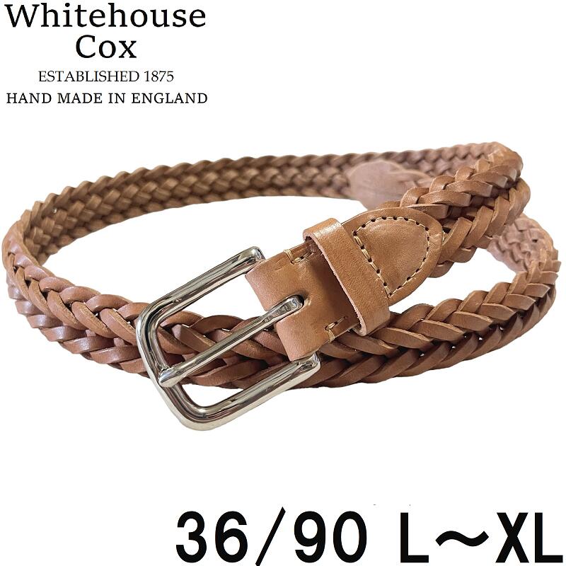 【未当て嵌める／訳あり】Whitehouse Cox ホワイトハウスコックスメッシュベルト 28粍 36/90赤銅色 牛皮 連合王国製 メンズ WHC