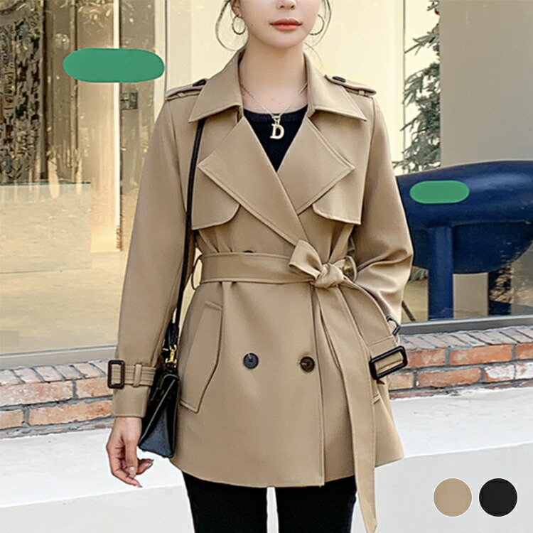 楽天市場】サイドプリーツトレンチコート 春 秋冬 プリーツ ショート丈