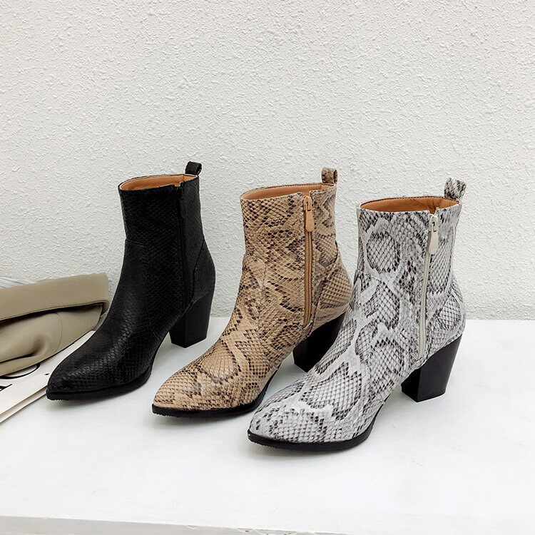 楽天市場】ショートブーツ パイソン レディース 蛇柄 ブーツ チャン