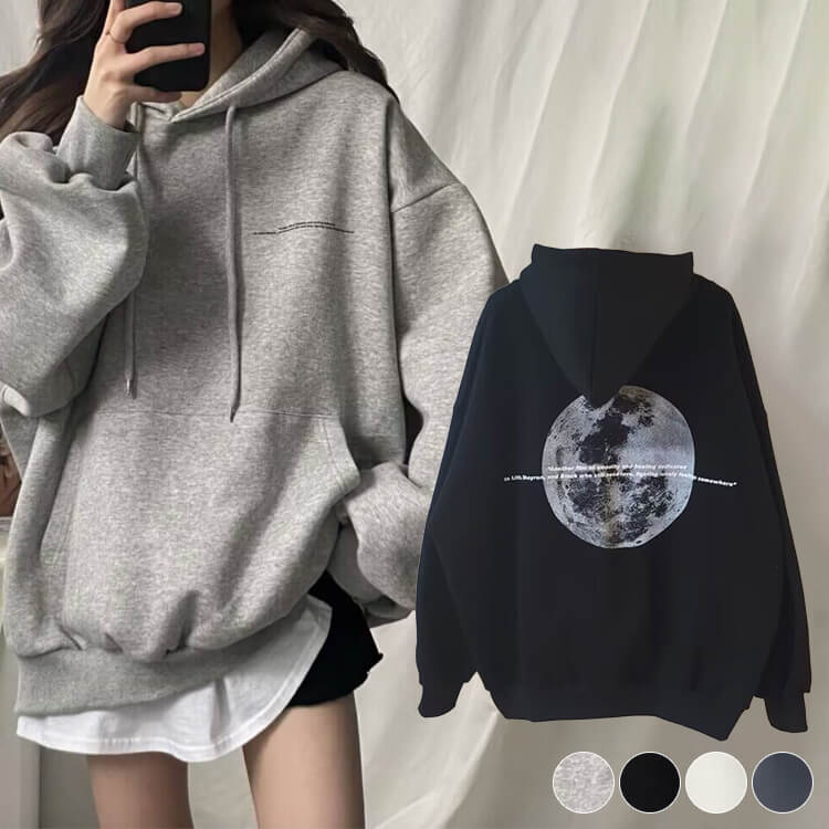 楽天市場】パーカー レディース 韓国 フーディー スウェット ゆったり