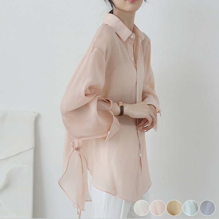 楽天市場】トップス レディース ブラウス シフォン シースルー 長袖