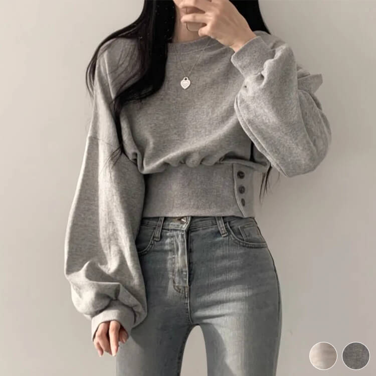 楽天市場】トレーナー レディース 韓国 クロップド ショート丈