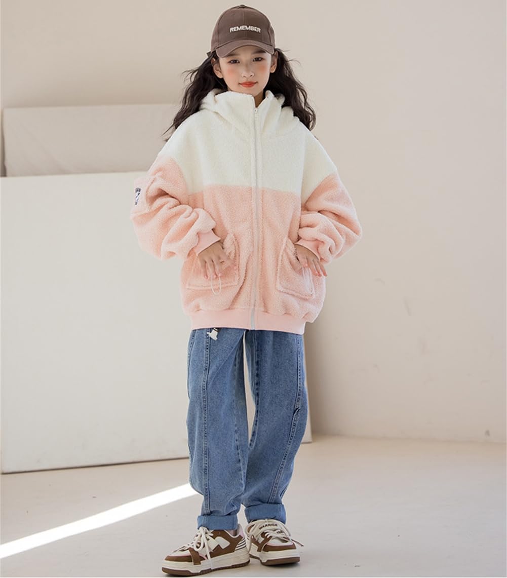ボアジャケット キッズ ガールズ 秋冬 もこもこ ボアコート フード付き 厚手 保温性 裏起毛 アウター カジュアル トップス ポケット ファーコート 子供 女の子 普段着 入園 通学 4,579円
