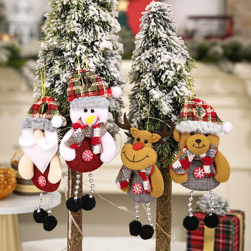 クリスマス  装飾品  置物 楽天市場】クリスマス 装飾品 4個セット サンタ ミニオーナメント