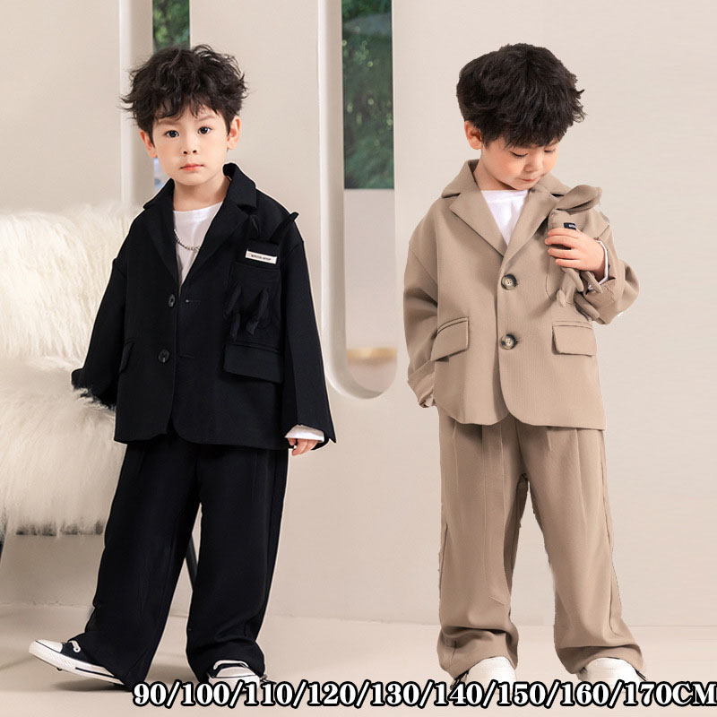 子供服 パンツスーツ フォーマルスーツ ベスト 子供 男の子2点セット 上下セット キッズスーツ 入園式 入園式 紳士服 ジュニア フォーマル 長袖 ジャケット ロング 韓国 制服 長袖 卒園式 入学式 結婚式 七五三 スーツ お宮参り セットアップ 秋冬 120 130 140 150 160CM