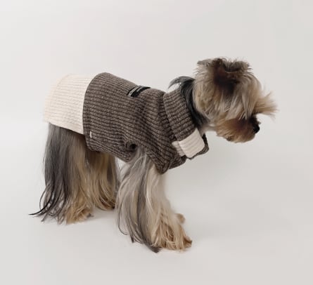 犬用 編み物 ティーシャツ 生あたたかい 防寒 今めかしい 秋冬 小型犬 中型犬 ツートンカラー