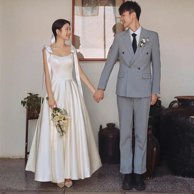ウェディング 結婚式ドレス 可愛い 撮影 サテンドレス 白 オシャレ ウェディングドレス ホワイトドレス キャミドレス ロングドレス 二次会 M S ウェディングドレス リボン L XL XS ドレス Aライン 二次会ドレス 海外挙式