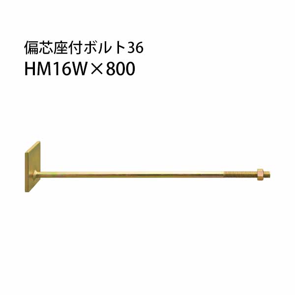 カネシン 偏芯座付ボルト36 HM16W×800 10本 440-3880 基礎 内装 構造金物 土台|養生材ストア