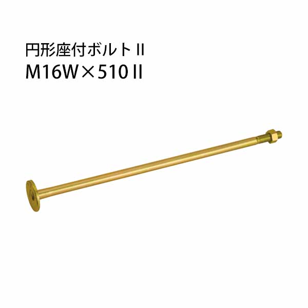カネシン 円形座付ボルト2 M16W×510II 10本 440-3751 基礎 内装 構造金物 土台|養生材ストア