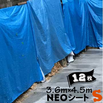 ブルーシート 厚手 萩原 NEOシート S #3000 ホームセンター向け 輸入品 3.6m×4.5m 12枚