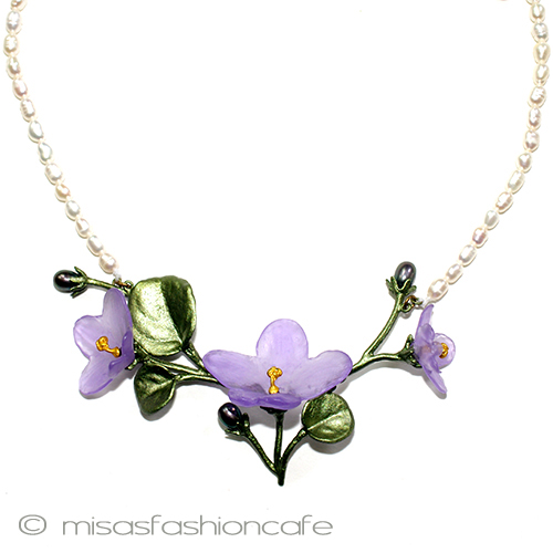 【楽天市場】スミレの花ネックレス 真珠 すみれ 淡水パール使用 【 Botanical Jewelry 】フラワー 植物モチーフ ギフト