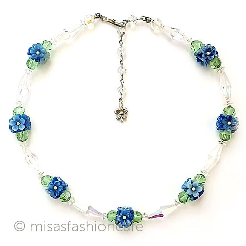 ヴィンテージアクセサリー Vendome 刻印 フラワーネックレス Vintage・ヴィンテージジュエリー アンティーク コスチュームジュエリー 【海外直輸入USED品】|ミサズ・ファッション・カフェ