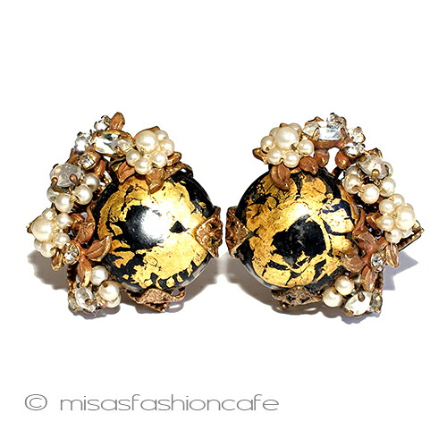 Original By Robert　ロバート　パールの花　イヤリング　Vintage・ヴィンテージコスチュームジュエリー　アンティーク　アクセサリー【海外直輸入ＵＳＥＤ品】