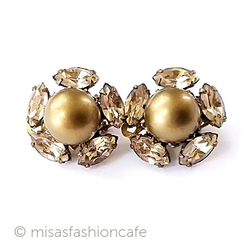 ヴィンテージイヤリング　Haskellハスケルデザイナー　Eugene　ビンテージ　Vintage・　アンティーク　アクセサリー　ヴィンテージコスチュームジュエリー　蚤の市　プレゼント　ギフト【海外直輸入USED品】