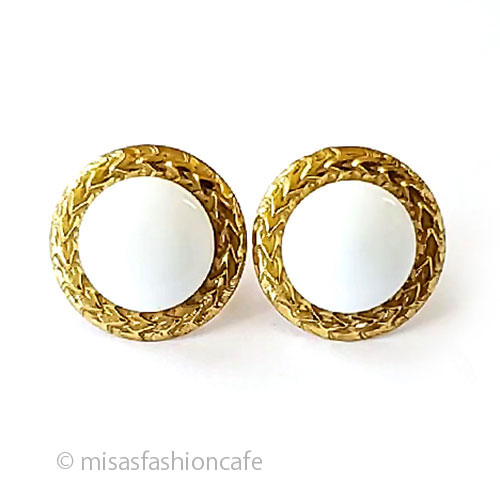 ミリアムハスケル　Miriam Haskell　ガラス　イヤリング 　　Vintage・　アンティーク　アクセサリー　ヴィンテージコスチュームジュエリー　蚤の市　プレゼント　ギフト【海外直輸入USED品】｜ミサズ・ファッション・カフェ