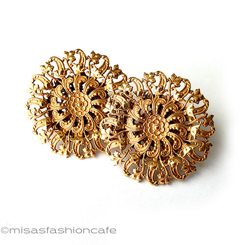 ミリアムハスケル　イヤリング 　Miriam Haskell　earrings　vintage ヴィンテージジュエリー　ビンテージ　Vintage・　アンティーク　アクセサリー　コスチュームジュエリー　【海外直輸入USED品】 18,000円
