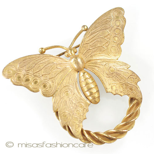 Miriam Haskell　ミリアムハスケル　バタフライ　蝶　　ブローチ　vintage　アンティーク　ヴィンテージ　コスチュームジュエリー　ビンテージ　brooch【海外直輸入ＵＳＥＤ品】