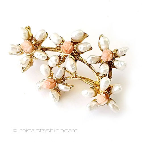 楽天市場】SWOBODA刻印 スワボダ 真珠・天然石の花ブローチ 鉢植え