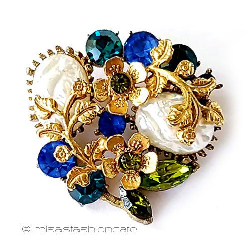 ヴィンテージアクセサリー　バロックパール　フラワー　ブローチ　Vintage　アクセサリー　 骨董　蚤の市　アンティーク　ジュエリー　【海外直輸入USED品】 14,058円