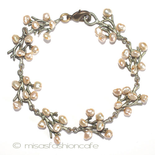 MichaelMichaud (マイケルミショー) 真珠の珊瑚 ブレスレット サンゴ 海藻 海 モチーフ MADE IN USA 【レターパックライト可】