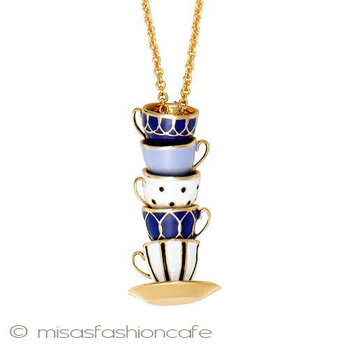 ケイトスペード　ネックレス　kate spade　ティーカップ＆ソーサー　ペンダント　　ロングネックレス「tea time pendant　」アクセサリー　ギフト　プレゼント｜ミサズ・ファッション・カフェ