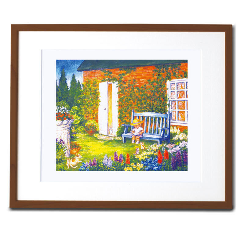 複製画 新品 額入り 障害者 アート ガーデン 絵画 ジークレー プリマグラフィ 飾る絵 インテリア 壁掛け 油絵 プレゼント 障がい者アート 送料無料｜MFPA Japan Shop 口と足で描いた絵