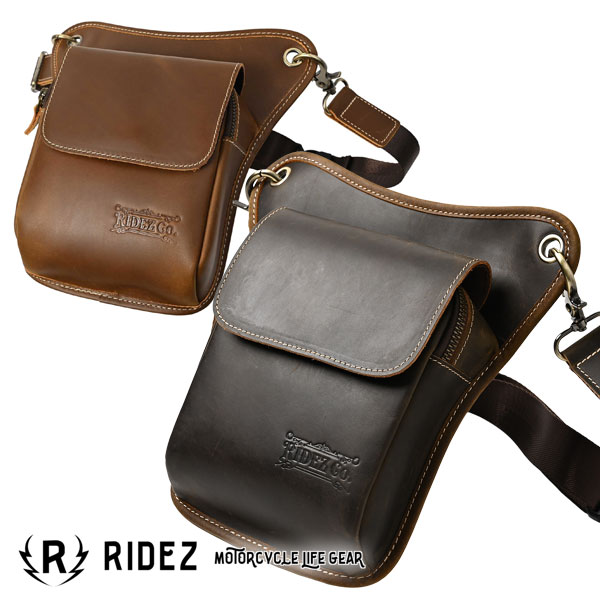 ★送料無料★ RIDEZ LEATHER LEG BAG バイク用 レッグバッグ RBP04 /ライズ