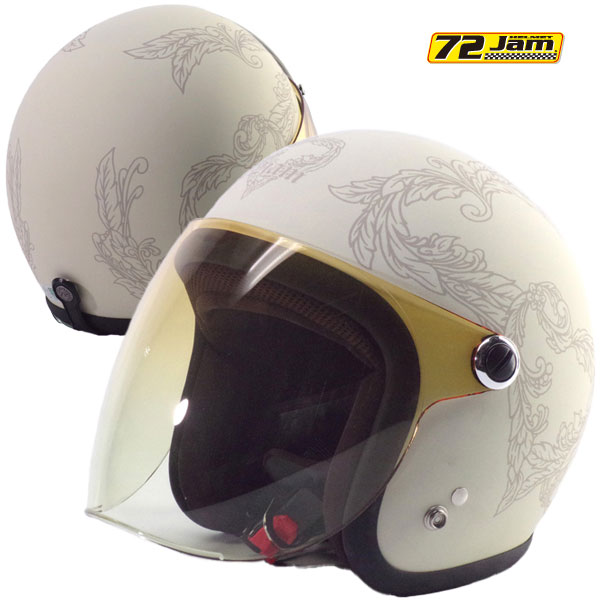 ★送料無料★ 72JAM JET/ジェット JJシリーズ JJ-27【HEART(アイボリー/パーシモンシールド付属)】Sサイズ(55～57cm未満)《SG/PSC規格適合/全排気量対応》72ジャム/ジャムテックジャパン