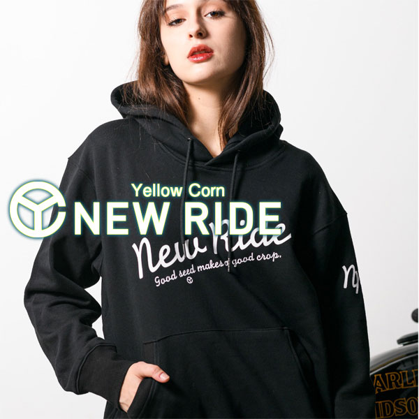 ★送料無料★ YELLOW CORN NEW RIDE NH-006 フーディー【 BLACK 】バイク/オートバイ用ライディングパーカー /イエローコーン
