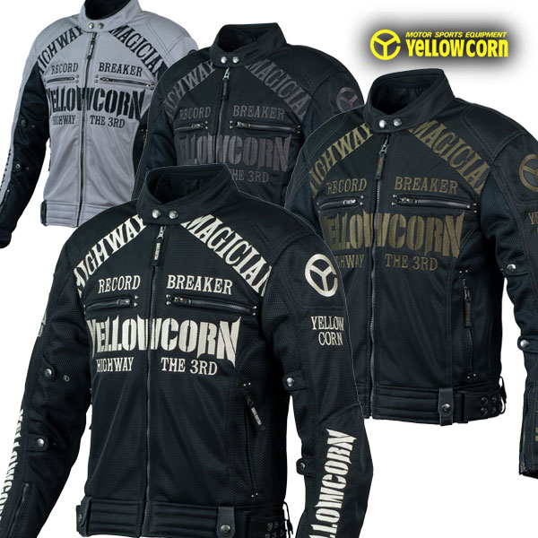 【楽天市場】 送料無料 YeLLOW CORN YB-4109 MESH JACKET 肩・袖・切り文字と本革を贅沢に使用しました！  バイク/オートバイ用【春・夏】ライディングジャケット /イエローコーン : MotoGoods Market