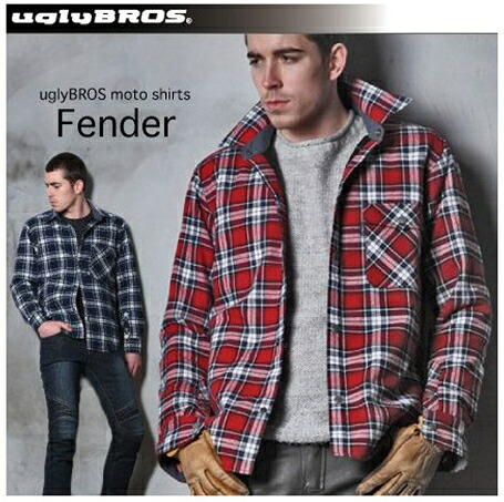★送料無料★ ugｌyBROS UB3001 MOTOSHIRTS FENDER アグリーブロス モトシャツ フェンダー メンズ ライディングシャツ