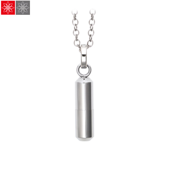 遺骨ペンダント Soul Jewelry スクロール 『プレーン』 (チェーンの色：シルバーカラー) ステンレス316Ｌ｜遺骨ペンダント ミニ骨壷の大野屋