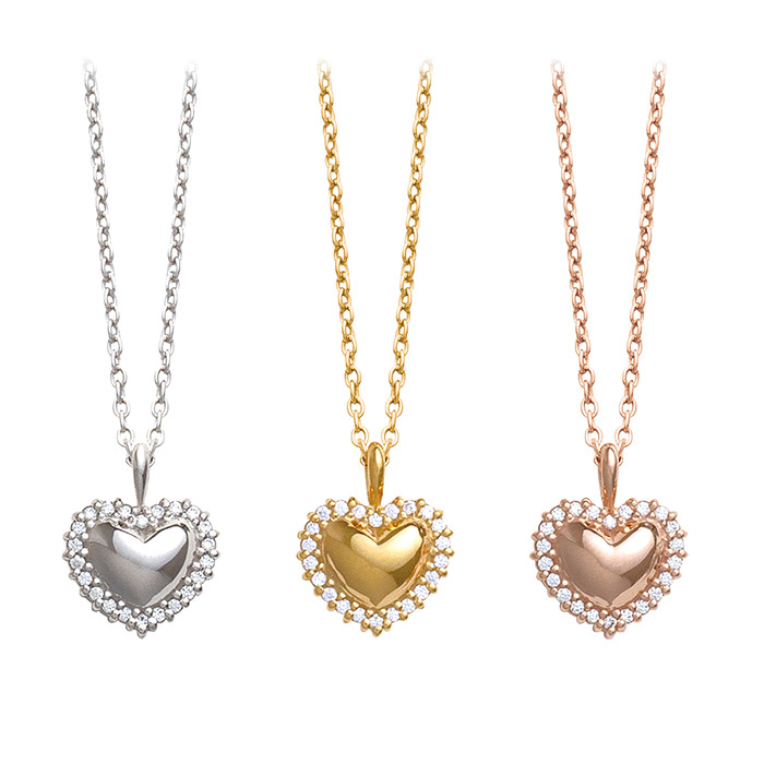 遺骨ペンダント Soul Jewelry　エタニティ ハート　K10　イエローゴールド・ホワイトゴールド・ローズゴールドから選べます｜遺骨ペンダント ミニ骨壷の大野屋 209,000円