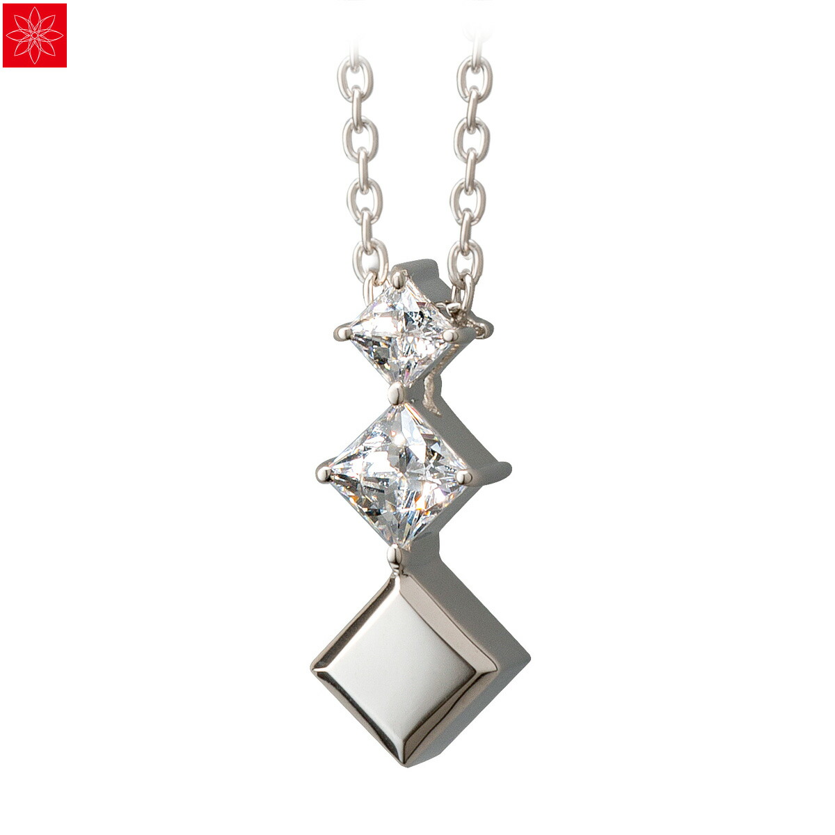 遺骨ペンダント Soul Jewelry Pour toi （プルトワ） スクエアクロス プレシオサ　キュービック・ジルコニア シルバー925