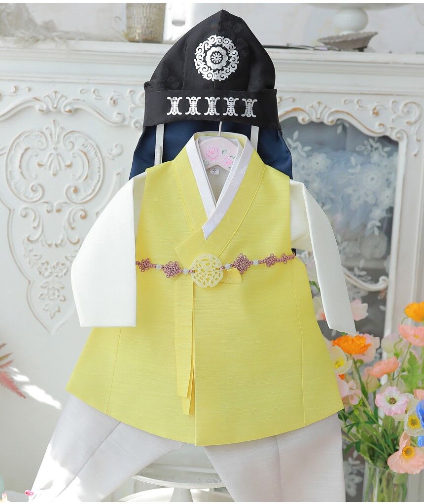 買収 可愛い キッズ ベビー 韓国 子供用 パジ チョゴリ 男の子用 ベーシック系 薄黄色 1号 8号韓国輸入商品 Fucoa Cl