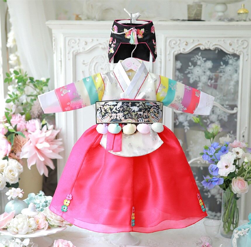 流行に 可愛い キッズ ベビー 韓国 子供用 チマ チョゴリ 女の子用 王妃系 赤色 レッド 100日 10号韓国輸入商品 Fucoa Cl