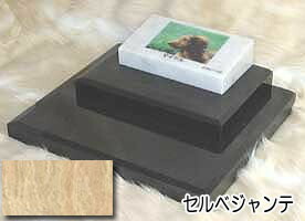 白大理石に写真を入れて国内製作します。　ペットのお墓（室内用） 白大理石＆セルベジャンテ　フラット　ダブルタイプ オーダーメッセージ・オーダーレイアウト製作 写真配置・贈る言葉までご自由に指定下さい。