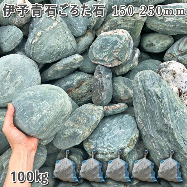楽天市場】庭石 割栗石 ロックガーデン伊予青石 ごろた石（150〜250mm