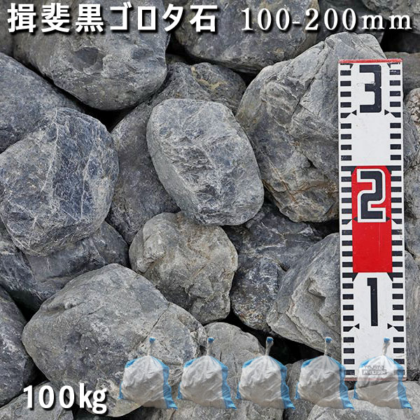 庭石 ゴロタ石 自然石 川石 玉石 ごろた揖斐黒ゴロタ石 100 0mm 5袋セット 計約100kgガーデンロック ガーデニング おしゃれ Umu Ac Ug