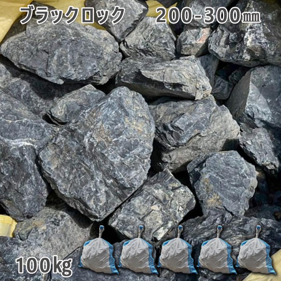 庭石 ごろた石 坪庭 アプローチ脇 ブラックロック（200-300mm） 5袋セット/計約100kg ガーデンロック ガーデニング おしゃれ DIY 花壇 造園 ガビオン 砕石 土留め 池